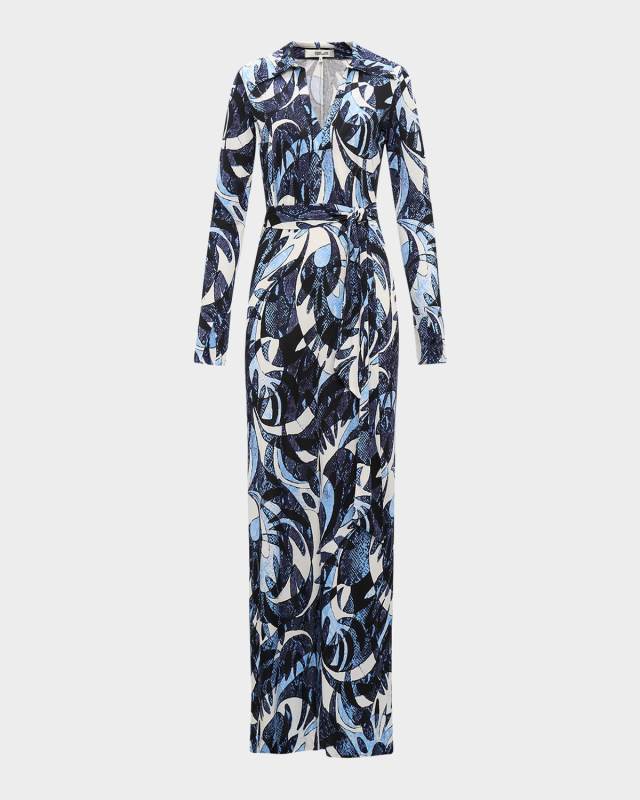 Caprera Abstract-Print Column Maxi Dress